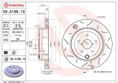 BREMBO 09.A198.1S — Тормозной диск