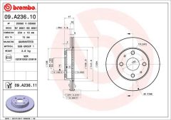 BREMBO 09.A236.11 — Disc de frână