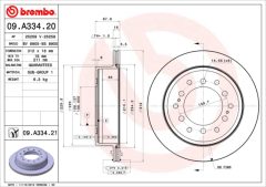 BREMBO 09.A334.20 — Disc de frână