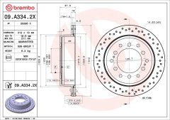 BREMBO 09.A334.2X — Disc de frână