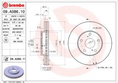 BREMBO 09.A386.10 — Disc de frână