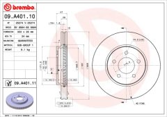 BREMBO 09.A401.10 — Тормозной диск