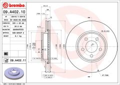 BREMBO 09.A402.10 — Тормозной диск
