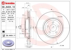 BREMBO 09.A404.10 — Тормозной диск