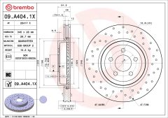 BREMBO 09.A404.1X — Тормозной диск