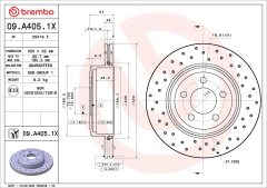 BREMBO 09.A405.1X — Тормозной диск