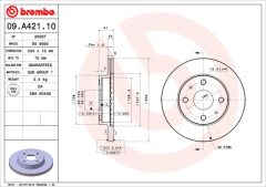 BREMBO 09.A421.10 — Disc de frână