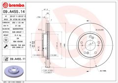 BREMBO 09.A455.11 — Тормозной диск