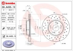 BREMBO 09.A455.1X — Тормозной диск