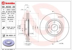BREMBO 09.A532.21 — Disc de frână