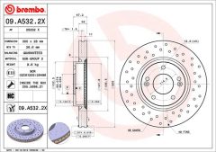 BREMBO 09.A532.2X — Disc de frână