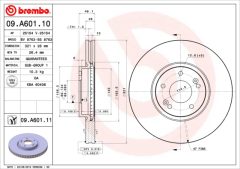 BREMBO 09.A601.10 — Тормозной диск
