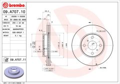 BREMBO 09.A707.10 — Тормозной диск