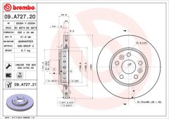 BREMBO 09.A727.21 — Тормозной диск