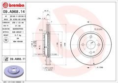BREMBO 09.A968.11 — Disc de frână