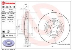 BREMBO 09.B311.11 — Disc de frână
