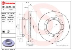 BREMBO 09.B325.30 — Тормозной диск