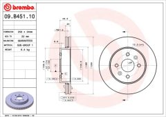 BREMBO 09.B451.10 — Disc de frână