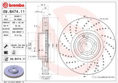 BREMBO 09.B474.11 — Тормозной диск