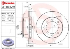 BREMBO 09.B533.10 — Disc de frână