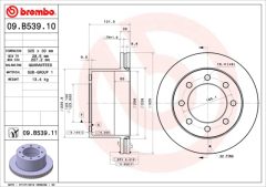 BREMBO 09.B539.10 — Тормозной диск