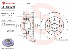 BREMBO 09.B593.10 — Тормозной диск