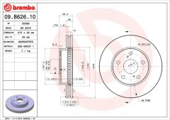 BREMBO 09.B626.10 — Disc de frână