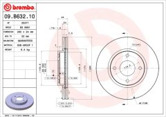 BREMBO 09.B632.10 — Тормозной диск