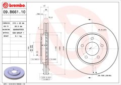 BREMBO 09.B661.10 — Disc de frână