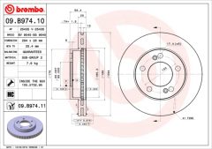 BREMBO 09.B974.10 — Тормозной диск