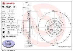 BREMBO 09.B980.11 — Тормозной диск