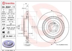 BREMBO 09.B981.11 — Тормозной диск