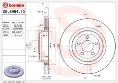 BREMBO 09.B994.10 — Тормозной диск