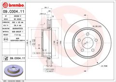 BREMBO 09.C004.11 — Тормозной диск