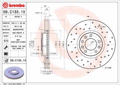 BREMBO 09.C133.1X — Тормозной диск
