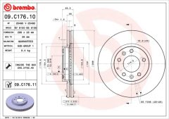 BREMBO 09.C176.11 — Тормозной диск