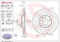 BREMBO 09.C177.1X — Тормозной диск