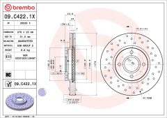 BREMBO 09.C422.1X — Тормозной диск