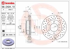 BREMBO 09.C424.1X — Тормозной диск