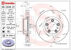 BREMBO 09.C549.31 — Тормозной диск