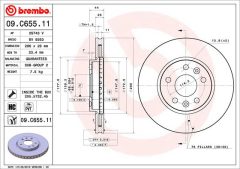 BREMBO 09.C655.11 — Тормозной диск