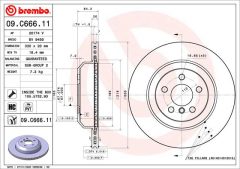 BREMBO 09.C666.11 — Тормозной диск