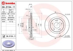 BREMBO 09.D154.11 — Тормозной диск
