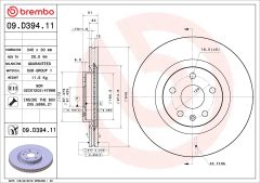 BREMBO 09.D394.11 — Disc de frână