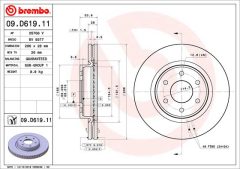 BREMBO 09.D619.11 — Disc de frână