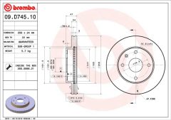 BREMBO 09.D745.10 — Disc de frână