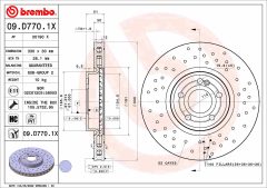 BREMBO 09.D770.1X — Disc de frână