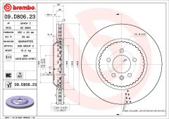 BREMBO 09.D806.23 — Тормозной диск