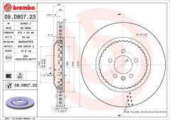 BREMBO 09.D807.23 — Тормозной диск