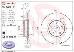 BREMBO 09.D862.11 — Тормозной диск